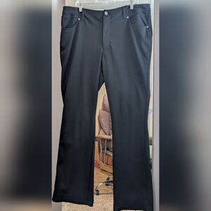 Black Straight-Leg Dress Pants